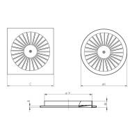 Drallauslass Deckendurchlass eckig 400x400 RAL 9010