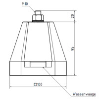 4er Set Mini D&auml;mpfungssockel, Aufstellfuss Stellf&uuml;&szlig;e M10 x 100mm, Wasserwaage,Anti-Vibrationsfuss, Gummifuss, Big Foot