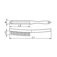 W&uuml;rth Set Drahtb&uuml;rste 290 mm lang, 4-Reihen widerstandsf&auml;hige Stahlborsten